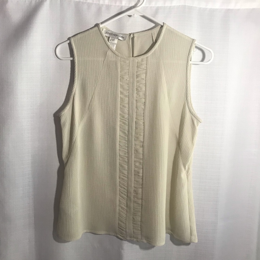 JONES NEW YORK Women's Size 6 Small Beige Sleeveless Tank Top Blouse - Picture 2 of 11